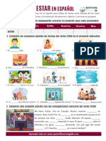 The Verb ESTAR in Spanish PDF Worksheet El Verbo en Espanol Ejercicios