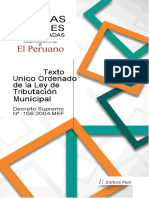 Texto Unico Ordenado de La Ley de Tributacion Municipal