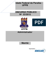 Prova UFPB - ADMINISTRADOR (2015)