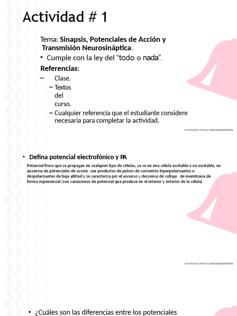 PR1 Fisica | PDF | Sinapsis | Potencial de acción