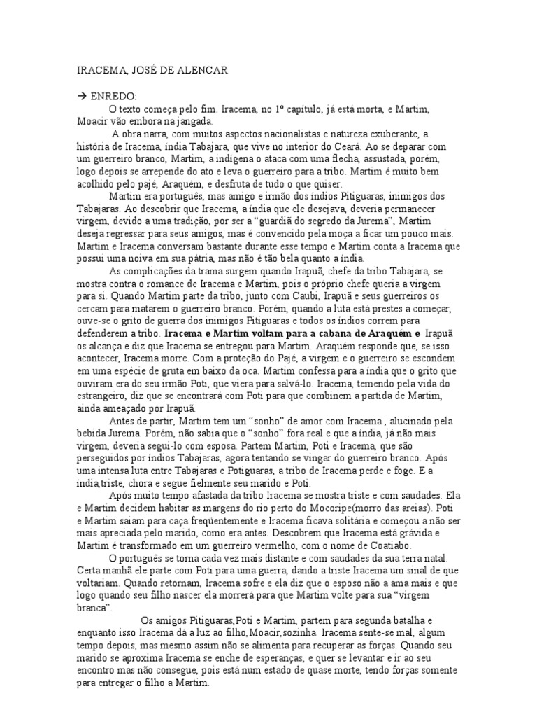Apos A Analise Do Trecho Da Obra Iracema