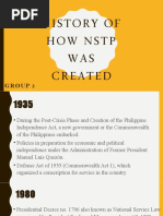 History of How NSTP WAS Created: Group