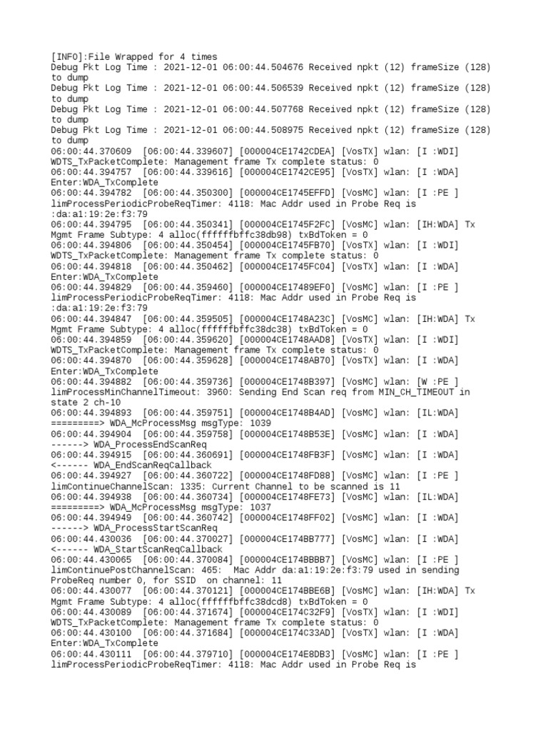 Host Driver Logs Current | PDF | Networking | Wireless Networking