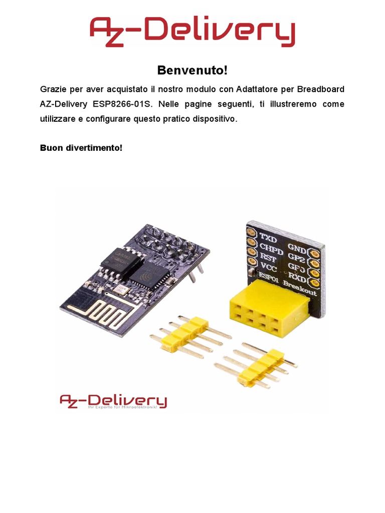 AZDelivery ESP-01S ESP8266 Modulo Wifi Con Adattatore Breadboard - Foto 13