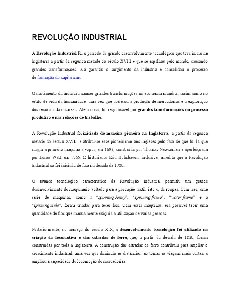 Atividade de Revolução Industrial e Imperialismo - História - Ensino Médio, image size:768x1024