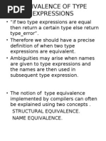 Equivalence of Type Expressions