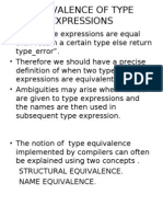 Equivalence of Type Expressions