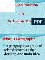 Paragraph Writing by Dr. Rusdiah, M.Hum