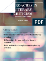 Approaches in Literary Criticism: Aries V. Sabilla