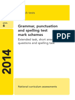 Grammar, Punctuation and Spelling Test Mark Schemes: English Tests