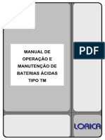 Manual de Operação e Manutenção de Baterias Ácidas tipo TM