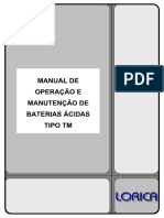 Manual de Operação e Manutenção de Baterias Ácidas Tipo TM