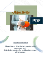 Lecture #6 Objectivity 2021