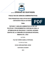TESIS Cpa 144 - Estudio y Análisis Administrativo de Las Políticas y Procedimientos Contables - DANIELA PALTAN TORRES