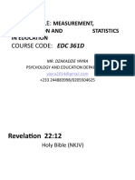 Course Title:: Measurement, Evaluation and Statistics in Education