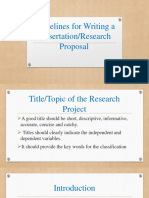Guidelines For Writing A Dissertation Proposal