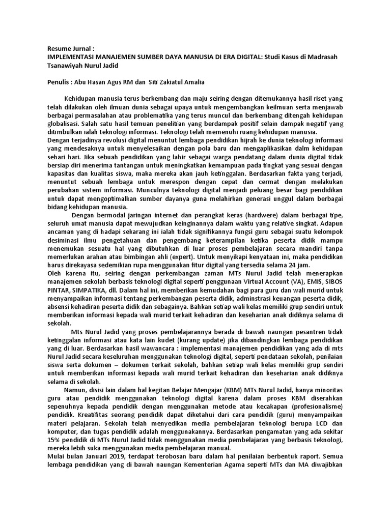 Template Resume Jurnal