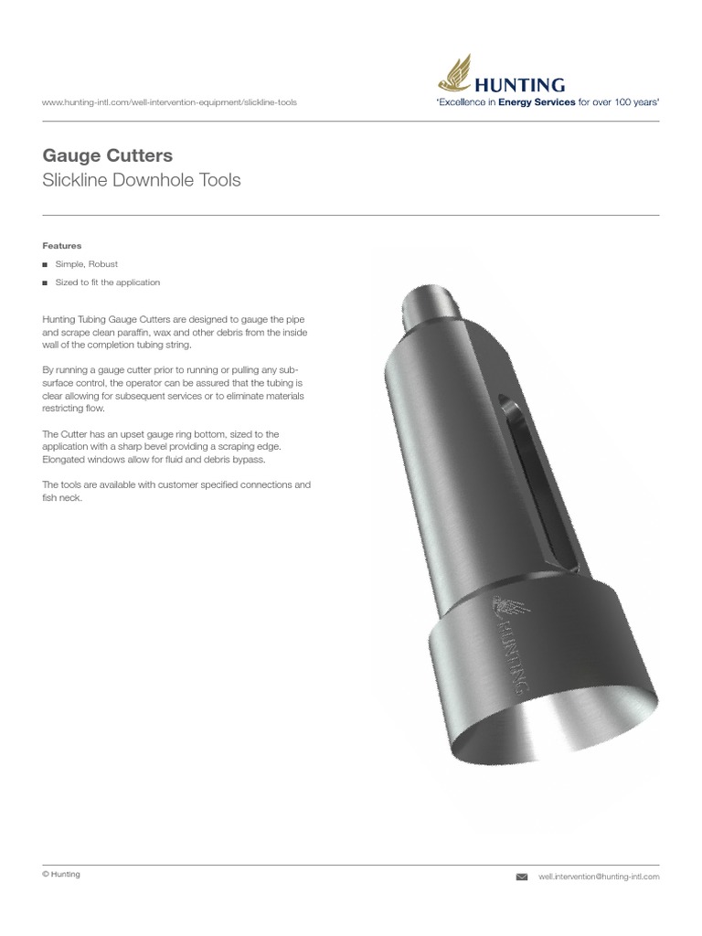 Gauge Cutters Slickline Downhole Tools PDF