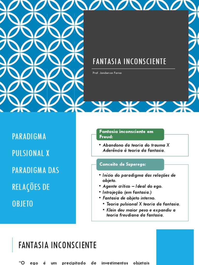 Fantasia Inconsciente | PDF | Sigmund Freud | Mente inconsciente