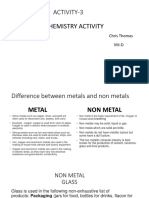 Differences Between Metals and Non-Metals Activity