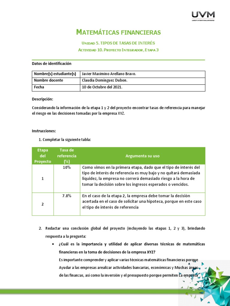 Tasas de Interés en Matemáticas Financieras | PDF | Interés | Economias