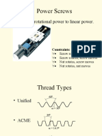 Power Screws: - Converts Rotational Power To Linear Power