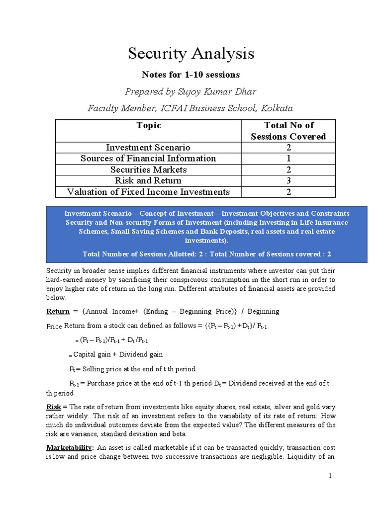 Investment Concepts and Liquidity Analysis | PDF | Stocks | Investing