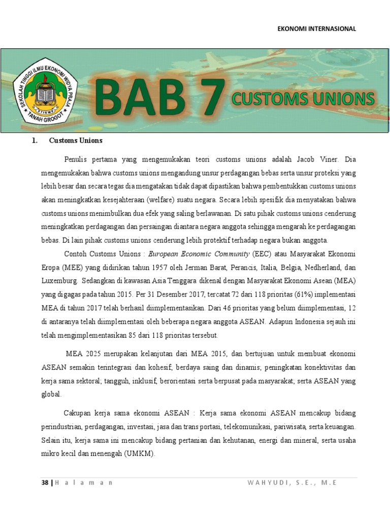 Trade Creation dan Diversion dalam Customs Union | PDF