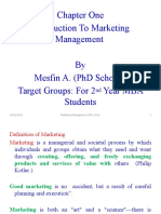 Intro to Marketing Management Chapter