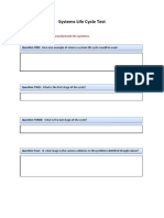 Systems Life Cycle Test: Fill in The Text Boxes Provided Underneath The Questions