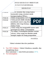 Time Schedule Kegiatan Orientasi