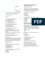 Greeting Card 1-10 Read The Following Text To Answer Questions Number 1 To 3 Read The Following Text To Answer Questions Number 6 To 7!