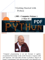 Ch-5 Getting Started With Python: (083: Computer Science) (Class 11)