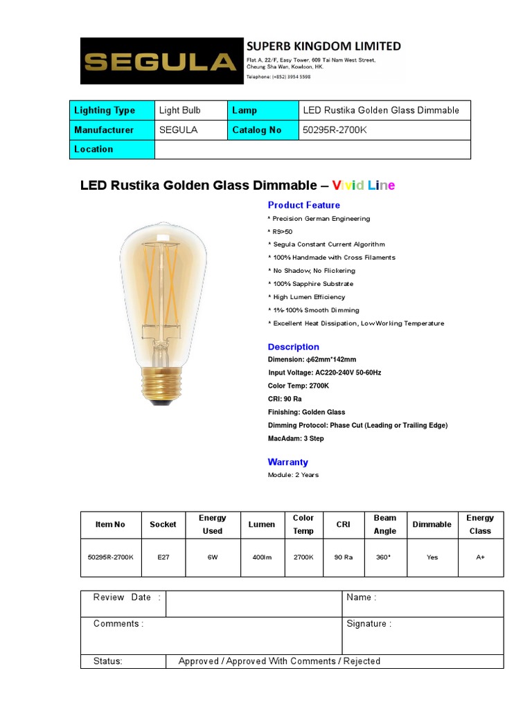 Datasheet For LED 50295R2700K PDF Incandescent Light Bulb Lighting