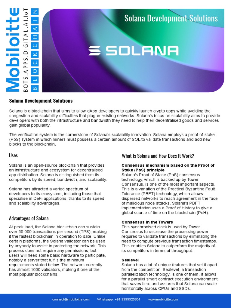 Solana Blockchain: Fast, Scalable dApp Platform | PDF | Scalability |  Computer Architecture