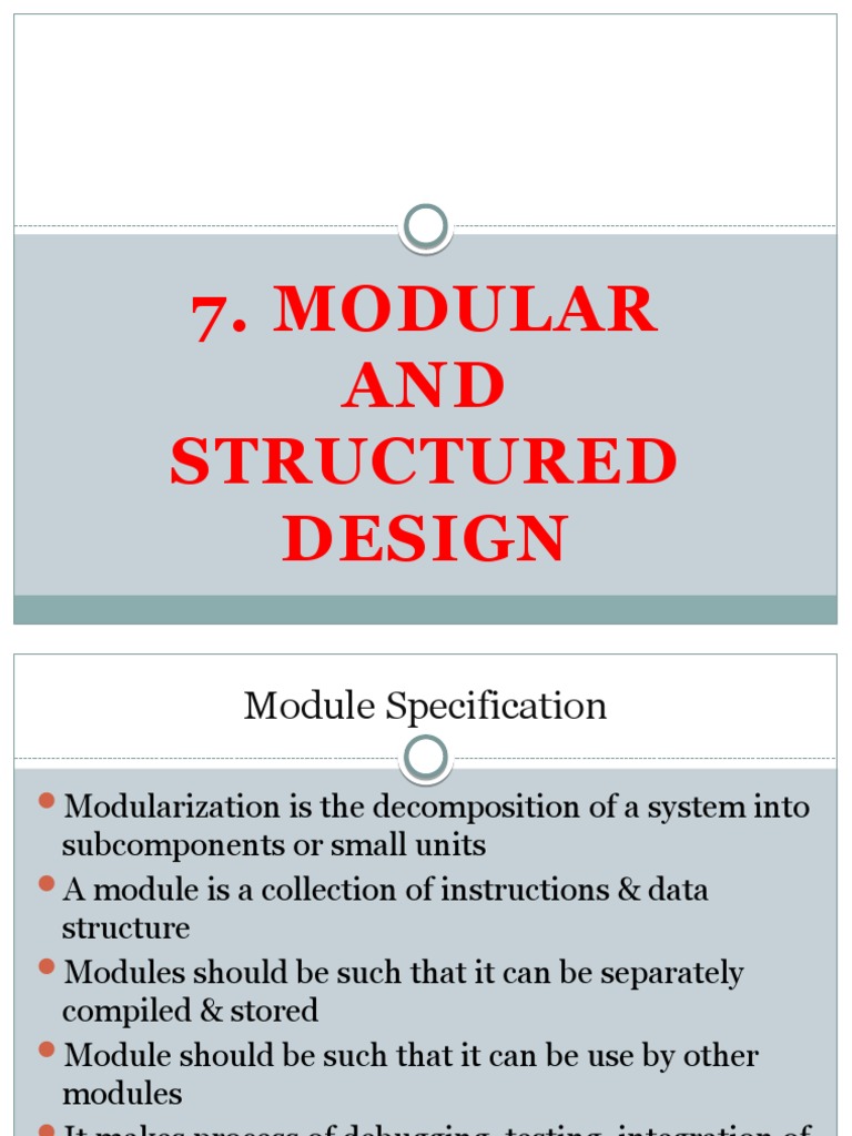 Modular AND Structured Design | PDF | Top Down And Bottom Up Design ...