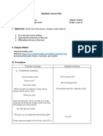 Detailed Lesson Plan: Teacher's Activity Student's Activity A. Preliminary Activities
