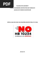 Critical Analysis On HB 10234 (Philippine Architecture Act of 2022)