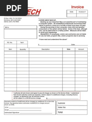 Blank Invoice