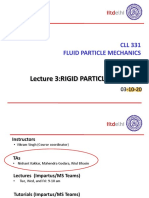 Lecture 3:rigid Particles in Fluid: CLL 331 Fluid Particle Mechanics