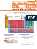 Propiedades Periódicas de Los Elementos Químicos para Cuarto Grado de Secundaria