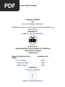 MSBTE Diploma Project Report Templet