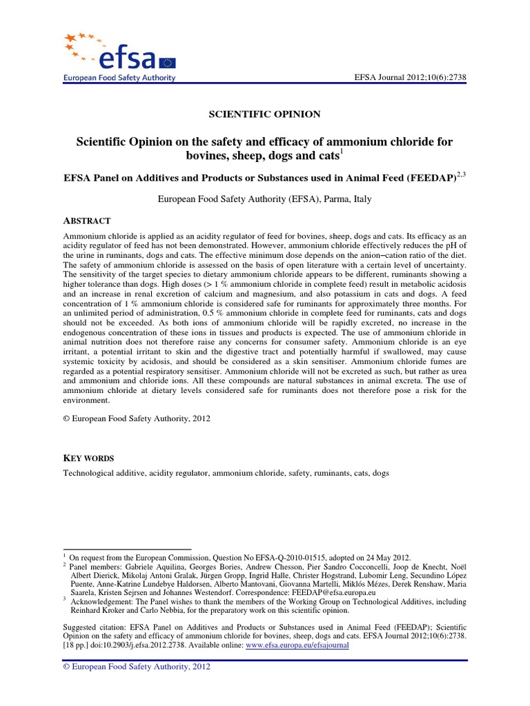 Ammonium Chloride Safety PDF Ammonium Potassium