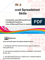 4 Advanced Spreadsheet Skills
