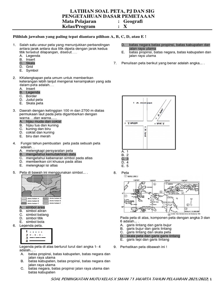 Latihan Soal Peta Pdf
