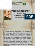 Vasile Alecsandri - : Scriitor, Poet, Dramaturg Şi Publicist