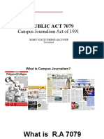 Republic Act 7079: Campus Journalism Act of 1991