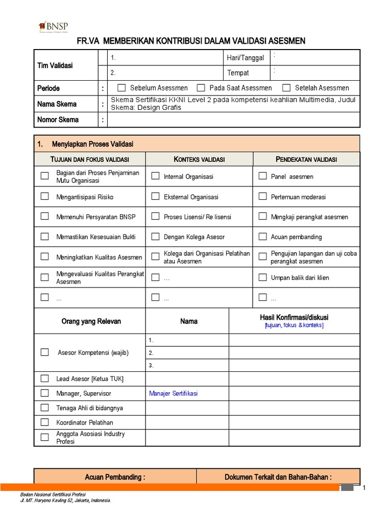 22 - FR - Va Memberikan Kontribusi Dalam Validasi Asesmen | PDF