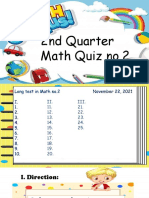 2nd Quarter Math Quiz No.2