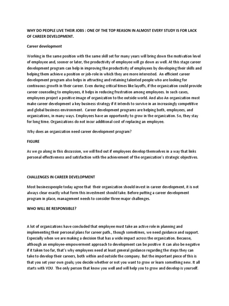 Importance of Career Development Programs | PDF | Performance Appraisal ...